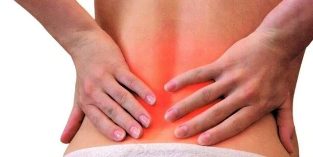 back pain in the lumbar region on the left